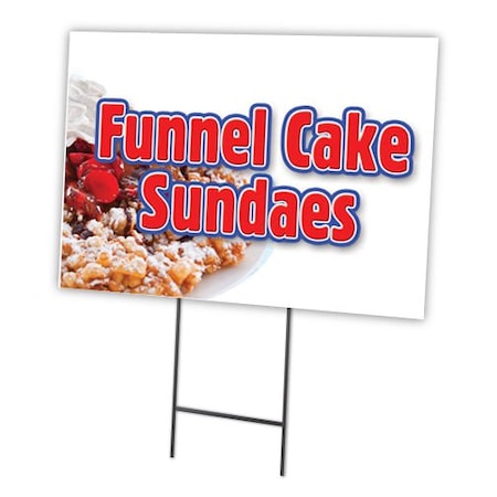 Signmission Funnel Cake Sundae Yard Sign & Stake outdoor plastic coroplast window, C-1216 Funnel Cake Sundae C-1216 Funnel Cake Sundae